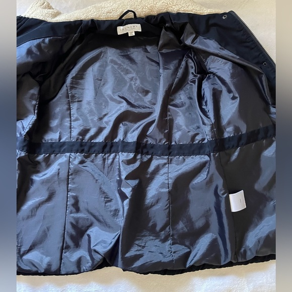 Laundry by Shelli Segal Pretoria Navy Quilted Jacket L Equestrian Winter Coat - Picture 9 of 12